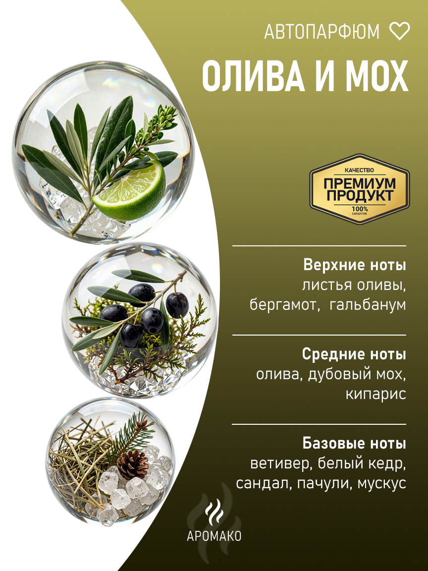 Подвесной автопарфюм «Олива И Мох» — 8 мл