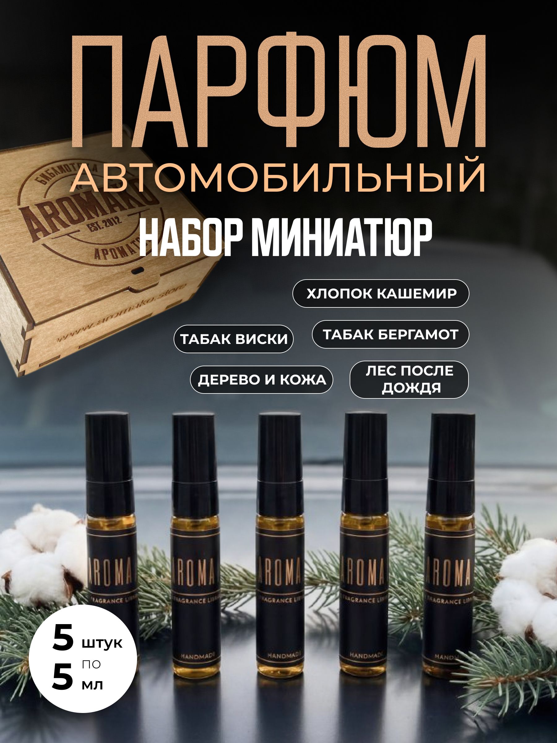 Набор миниатюр автопарфюма-спрея «Коллекция ароматов», 5 × 5 мл