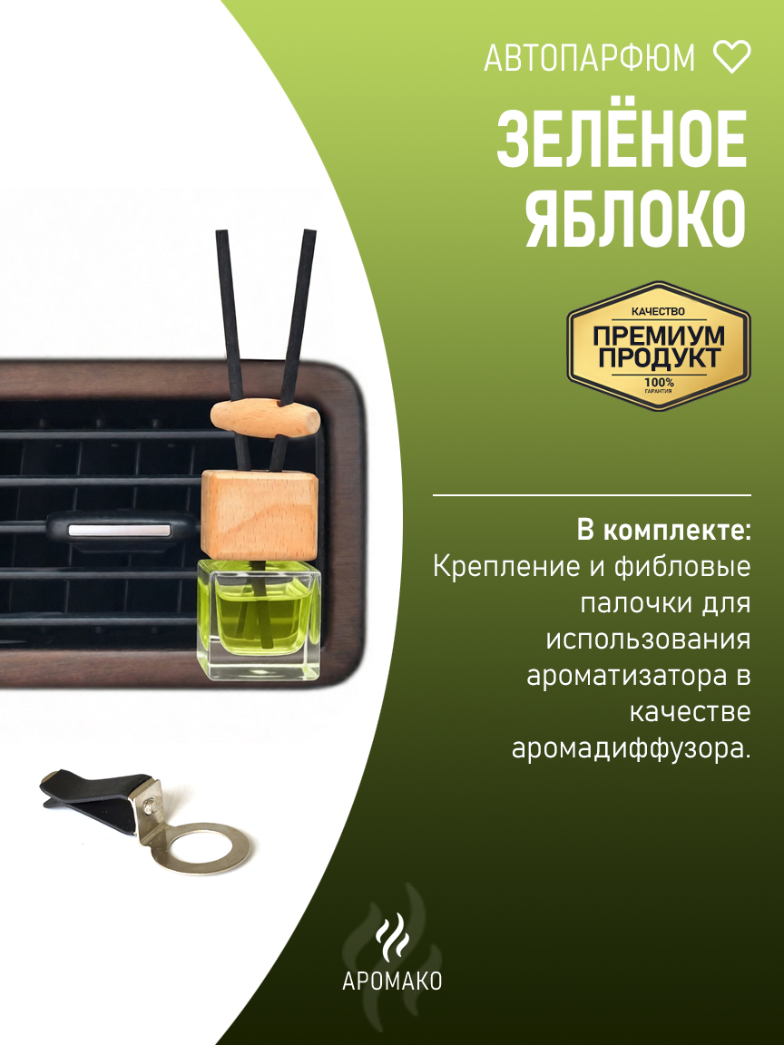 Подвесной автопарфюм «Зелёное Яблоко» — 8 мл