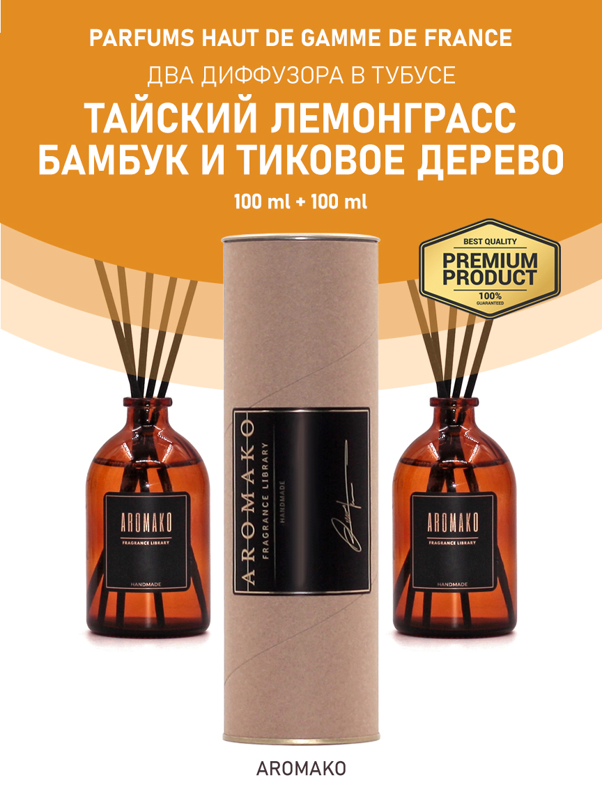 Набор аромадиффузоров AromaKo «Ёлка и Мандарин + Имбирный Пряник»